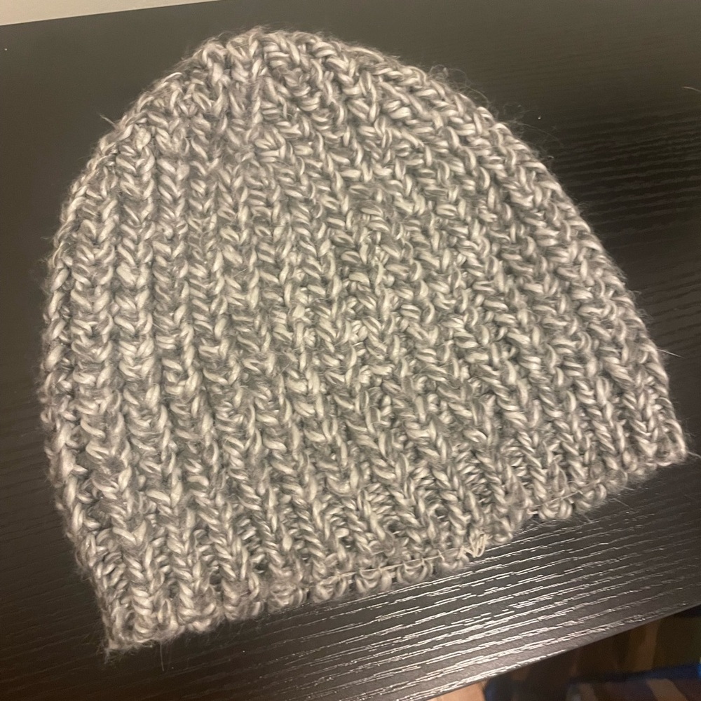 Divided gray beanie